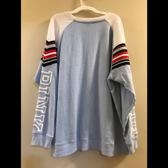 Pink Campus Tunic Pullover Sweater Blue Large - Picture 9 of 13